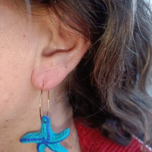 PENDIENTES ESTRELLAS DE MAR Azul Pastel y Celeste