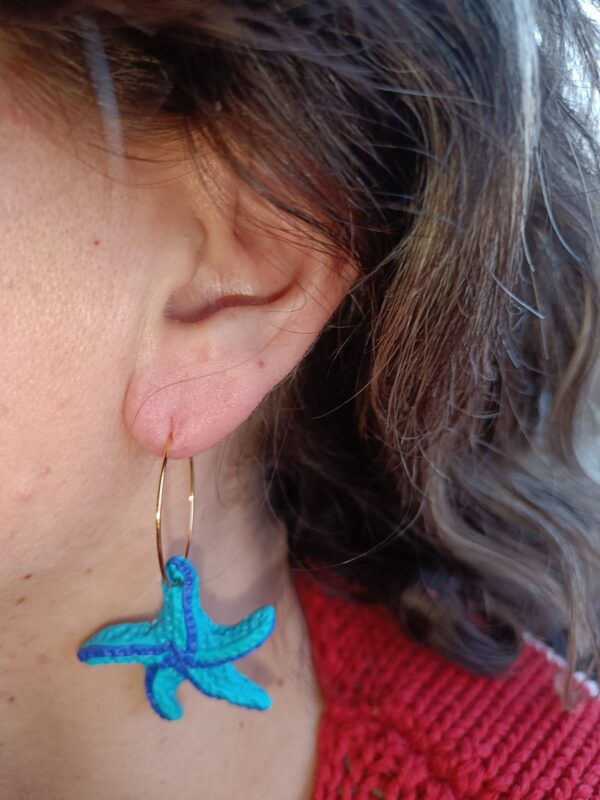 PENDIENTES ESTRELLAS DE MAR Azul Pastel y Celeste