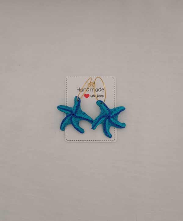 PENDIENTES ESTRELLAS DEL MAR Azul Pastel y Celeste