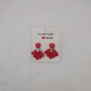 PENDIENTES PLAYA Y MAR Rojo Rubi