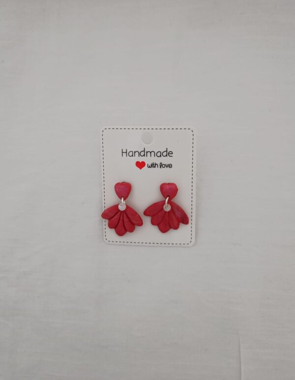 PENDIENTES PLAYA Y MAR Rojo Rubi