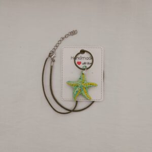 COLLAR ESTRELLA DEL MAR Verde y Amarillo