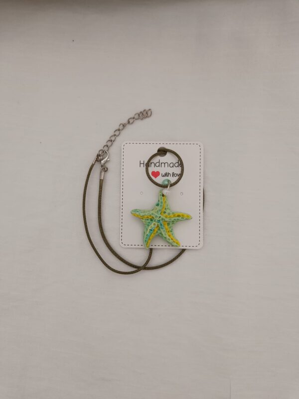 COLLAR ESTRELLA DEL MAR Verde y Amarillo