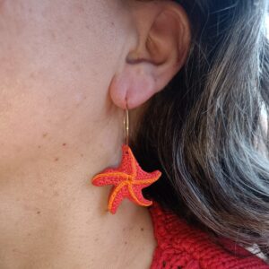 PENDIENTES ESTRELLAS DE MAR Rojo y Naraja