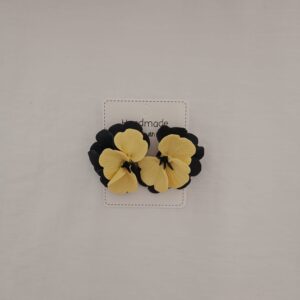 PENDIENTES SIETE PETALOS Verde Militar Y Bej