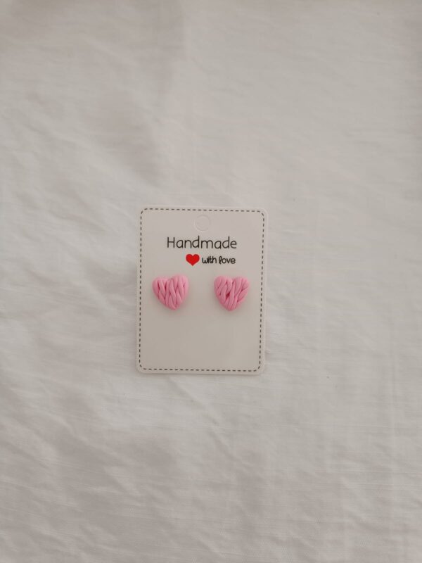 PENDIENTES CORAZON TERNZADO Rosa