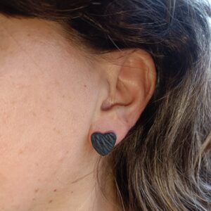 PENDIENTES CORAZON TRENZADO Azul Marino