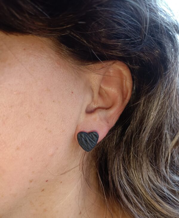 PENDIENTES CORAZON TRENZADO Azul Marino