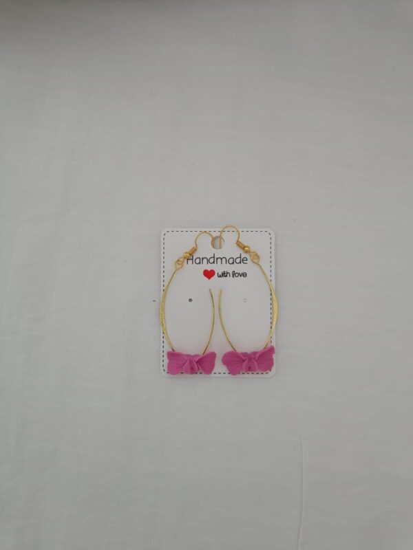 PENDIENTES COLGANTES Lazo Fucsia