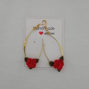 PENDIENTES COLGANTES Rosa Rojo