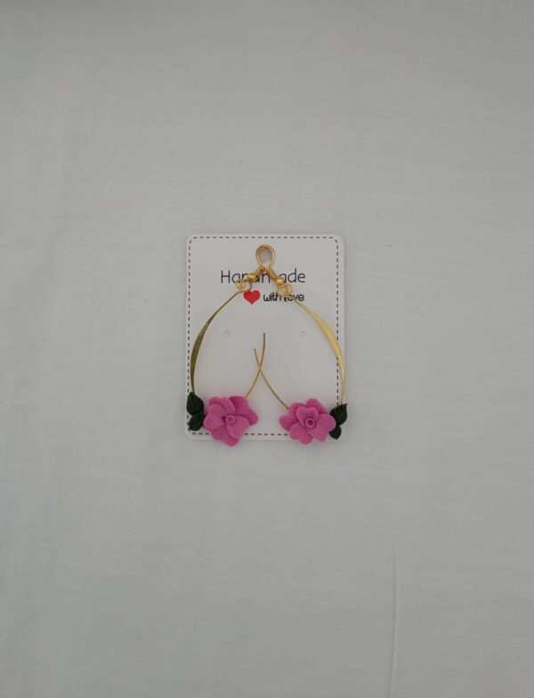 PENDIENTES COLGANTES Flor Fucsia