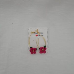 PENDIENTES COLGANTES Flor Rojo
