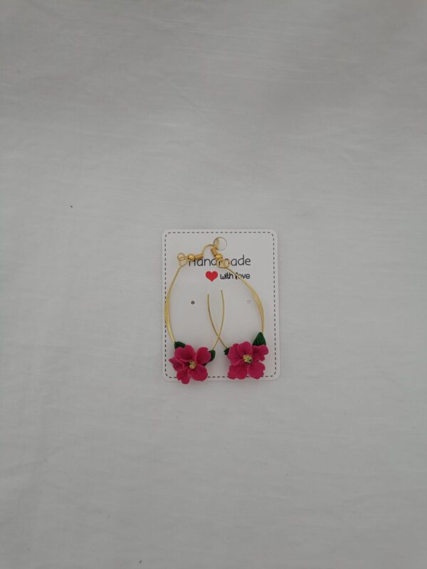 PENDIENTES COLGANTES Flor Rojo
