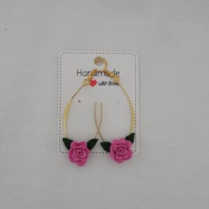 PENDIENTES COLGANTES Rosas Rosa