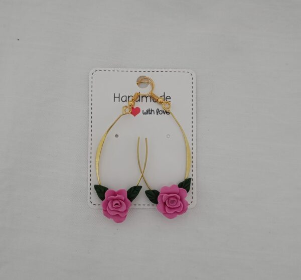 PENDIENTES COLGANTES Rosas Rosa