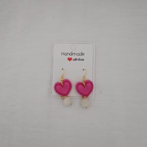PENDIENTES CORAZON Fucsia