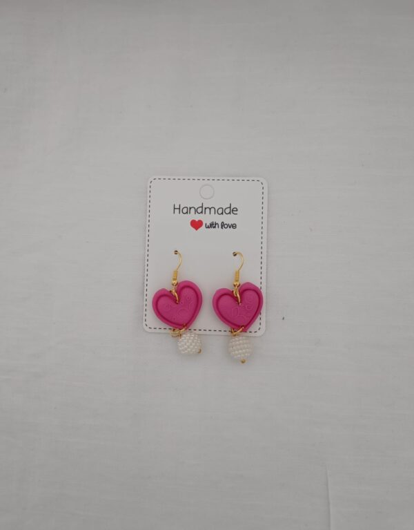 PENDIENTES CORAZON Fucsia