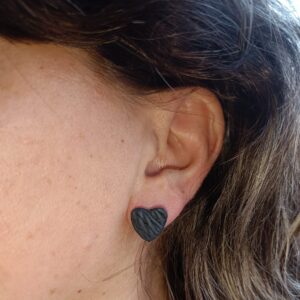 PENDIENTES CORAZON TRENZADO Azul Marino