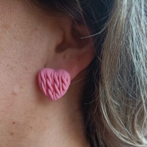 PENDIENTES CORAZON TERNZADO Rosa