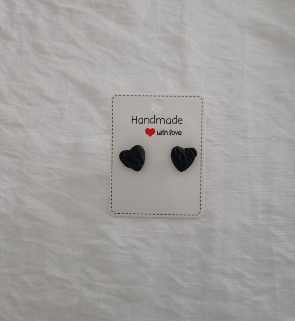 PENDIENTES CORAZON TRENZADO Azul Marino