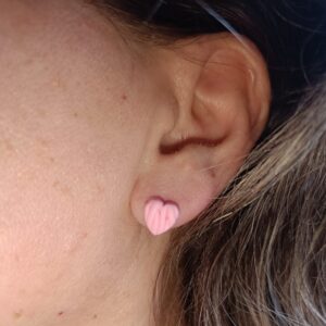 PENDIENTES CORAZON TRENZADO Rosa