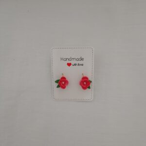 PENDIENTES ELA Rojo y Rosa