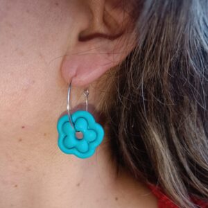 PENDIENTES FLORECITA Azul Cielo