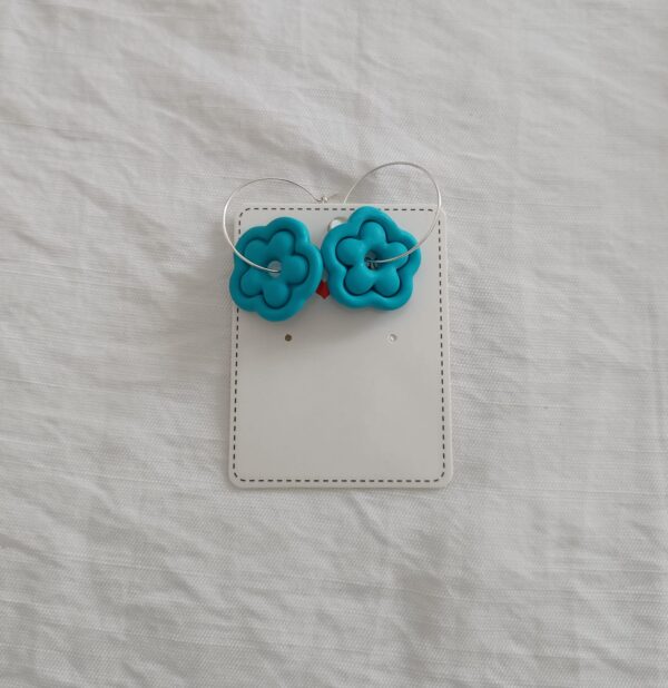 PENDIENTES FLORECITA Azul Cielo