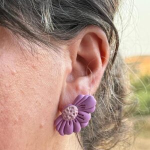 PENDIENTES MARGARITAS Lila Pastel