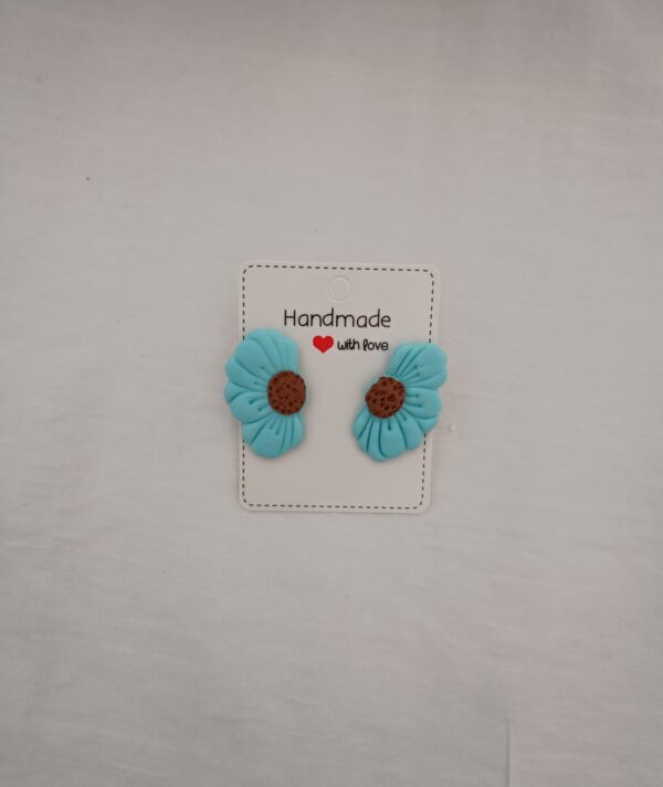 PENDIENTES MARGARITAS Azul Cielo