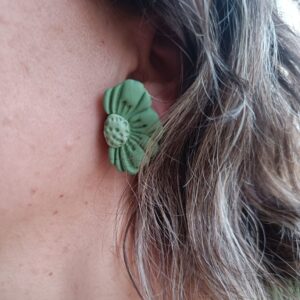 PENDIENTES MARGARITAS Verde Olivo