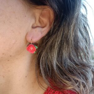 PENDIENTES MELI Rojo y Rosa