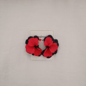 PENDIENTES SIETE PETALOS Azul Marino y Rojo