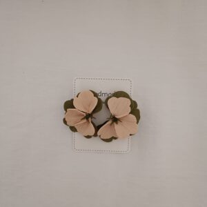 PENDIENTES SIETE PETALOS Verde Militar y Bej