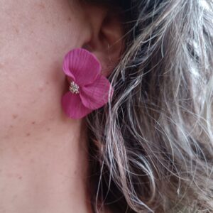PENDIENTES TRES PETALOS Lila Purpura