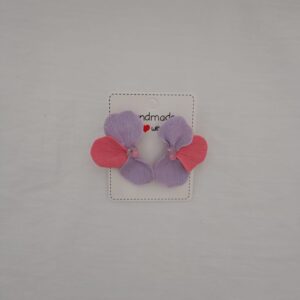 PENDIENTES TRES PETALOS Lila y Rosa