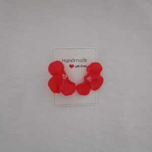 PENDIENTES TRES PETALOS Rojo Amapola