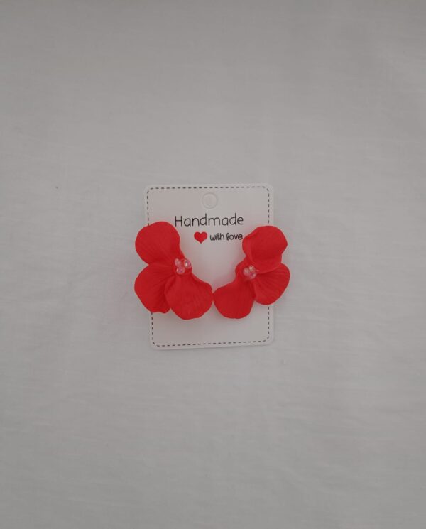PENDIENTES TRES PETALOS Rojo Amapola