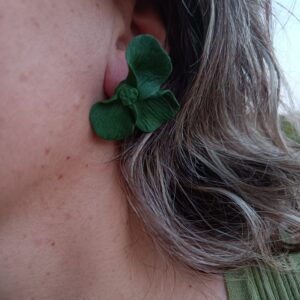 PENDIENTES TRES PETALOS Verde Pino