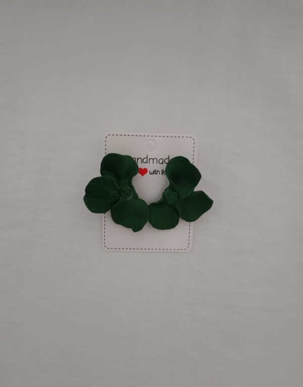 PENDIENTES TRES PETALOS Verde Pino