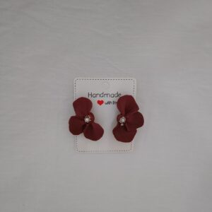 PENDIENTES TRES PETALOS Maron Ciocolate