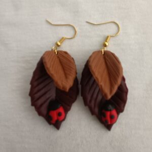 PENDIENTES MARIQUITAS Burdeos