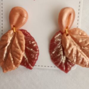 PENDIENTES OJAS Naranja y Burdeos