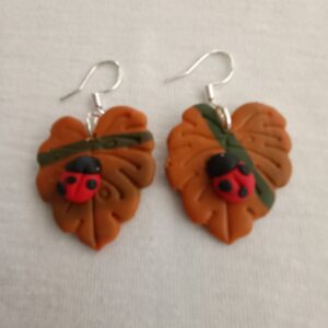 PENDIENTES OJAS TROPICAL Naranja