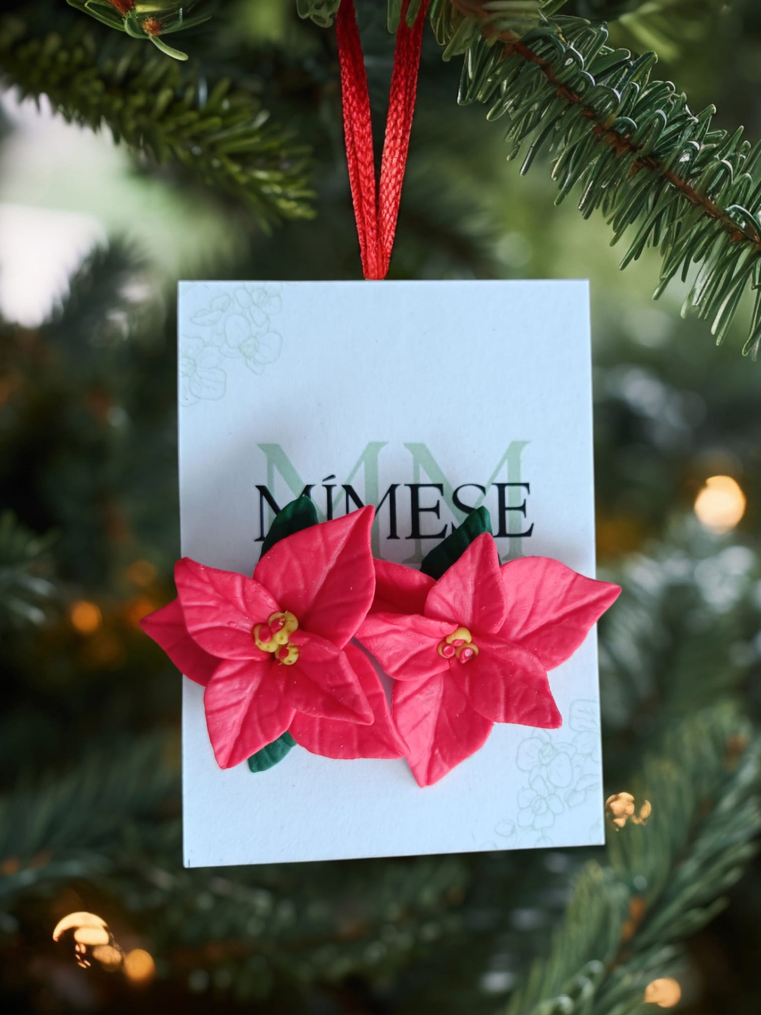 PENDIENTE FLOR DE NAVIDAD - Imagen 2