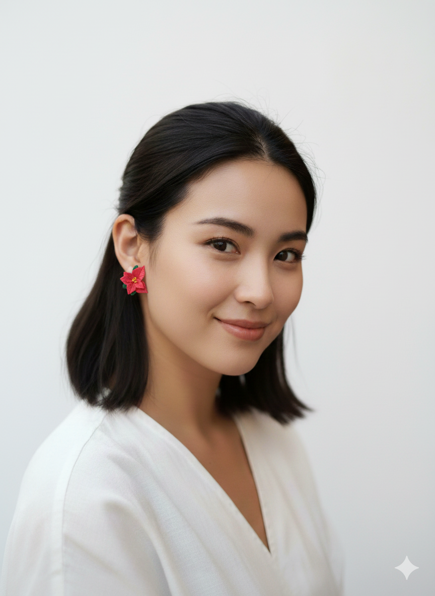 PENDIENTE FLOR DE NAVIDAD