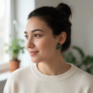 PENDIENTES MUERDAGO VERDE