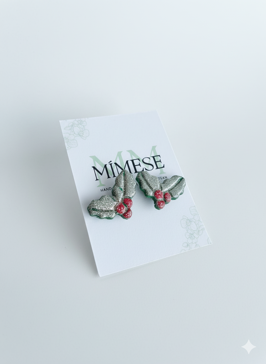 PENDIENTES MUERDAGO DORADO - Imagen 2