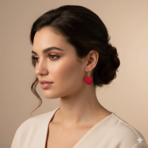 PENDIENTES CORAZON ROJO