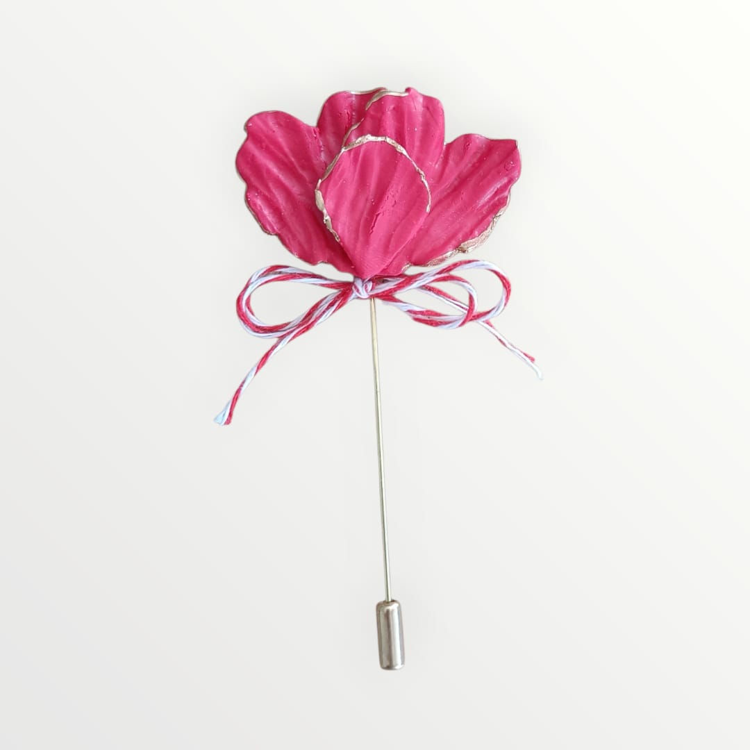 BROCHES DALIAS ROJO - Imagen 2